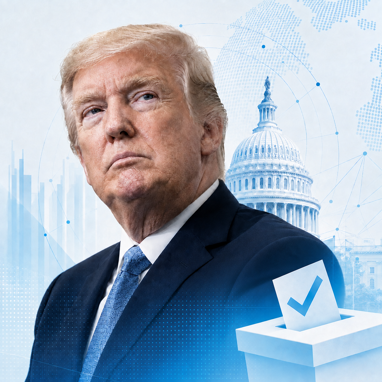 特朗普、美國國會與中期選舉投票的研究專題插圖